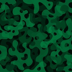 Woodland green camouflage seamless pattern background vector illustration