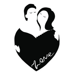 vector illustration couple love. The creative design wallpaper, background for greeting cards, posters, stickers and seasonal design. Isolated on white background