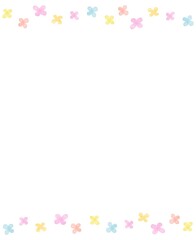 優しい手描きの水彩フラワーフレーム2