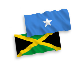 Flags of Jamaica and Somalia on a white background