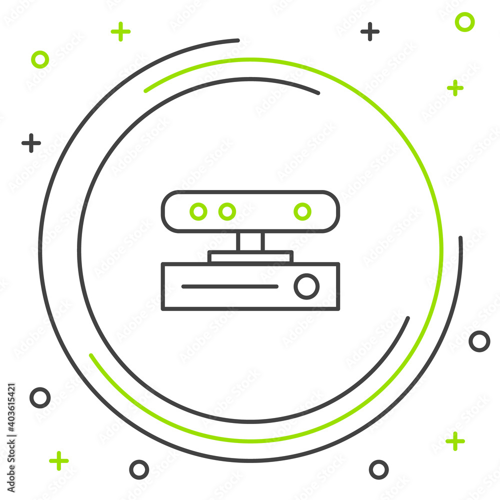 Poster line motion sensor icon isolated on white background. colorful outline concept. vector.