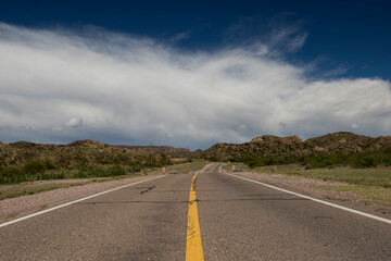 Lonely road in the Andes mountain range