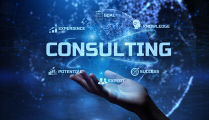 Consulting Expert advice. Business internet technology concept on virtual screen.