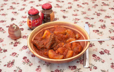 Beef and potato stew.