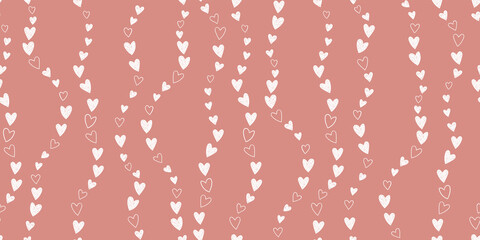 Fototapeta premium Cute hand drawn hearts seamless pattern, great for Valentine's Day, Weddings, Mother's Day - textiles, banners, wallpapers, backgrounds.