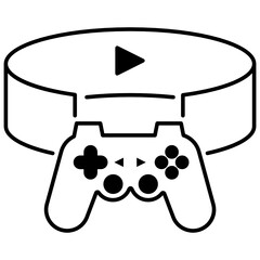 3D Game Play with Joy stick Concept Vector Icon Design, gaming and esports equipment symbol on white background