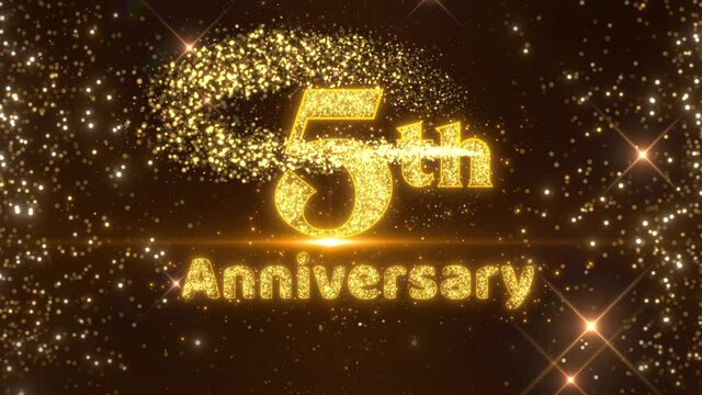 golden 5th years happy anniversary frame