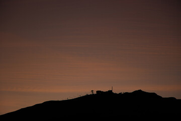Sonnenuntergang &uuml;ber den Alpen - Crap Sogn Gion, Laax
