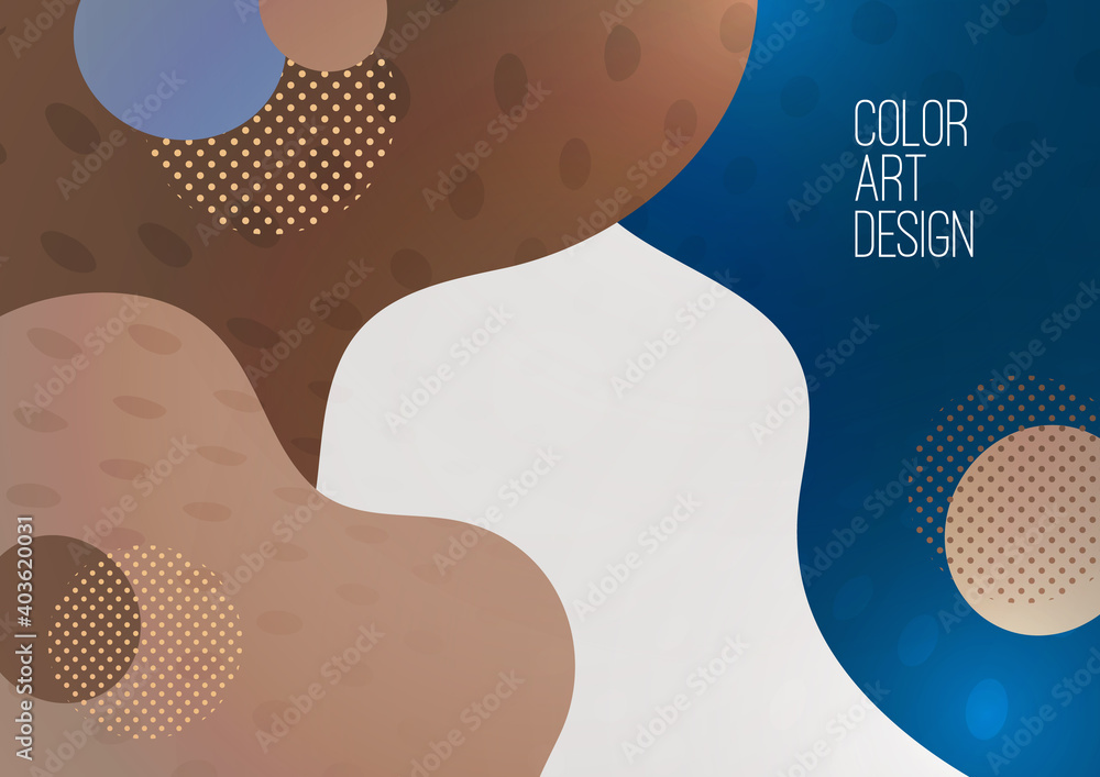 Poster abstract modern graphic element. dynamic colored shapes and waves. banner with flowing liquid shapes