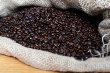 A big bag of coffee beans 