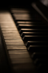 Old piano keyboard, with shallow depth of field © bizoo_n