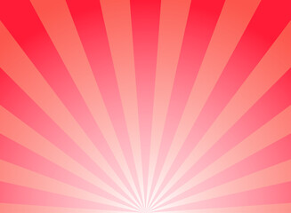 Obraz premium Sunlight rays horizontal background. Bright red color burst background.
