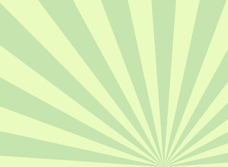 Sunlight wide retro faded background. Pale green and beige color burst background.