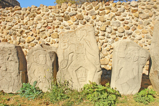 Stones of the Dancers at Monte Alb&aacute;n, Mexico