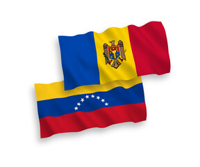 Flags of Venezuela and Moldova on a white background