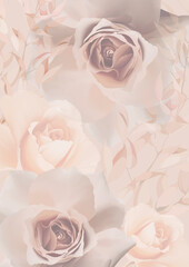 Background of roses in postel tones.