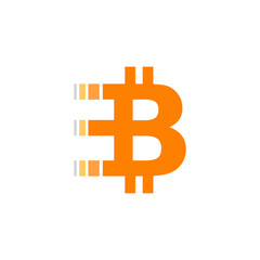Bitcoin currency icon logo design template