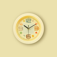 Yellow alarm clock. Isolated