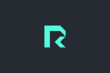 Minimal Modern Abstract Letter R Dark Background Logo Template