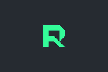 Obraz premium Minimal Modern Abstract Letter R Dark Background Logo Template