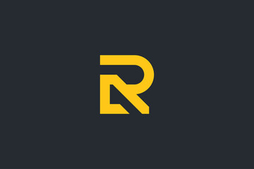 Minimal Modern Abstract Letter R Dark Background Logo Template