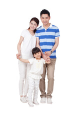 Fototapeta premium Portrait of a happy family with one child
