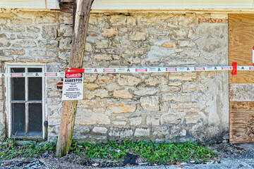 Building with Asbestos Warning