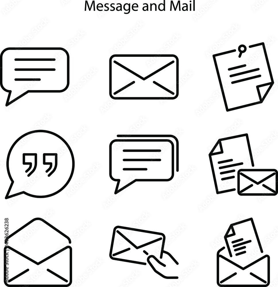 Poster message icon set isolated on white background from message collection. message icon set trendy and m