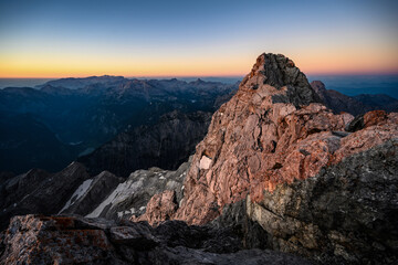 Obraz premium Watzmann middel peak at sunrise