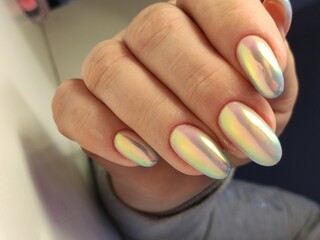 Nail Polish. Art Manicure. Colored Nail Polish. Beauty hands.