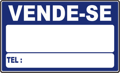 A sign that says  in Portugese Language : FOR SALE