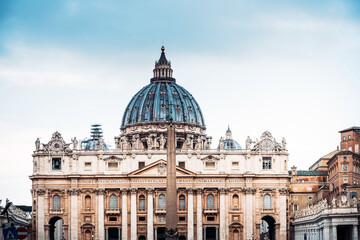 VATICAN CITY, VATICAN - January 18, 2018: beautiful Street view of Buildings, Vatican city