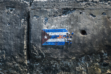 wall with cuba flag