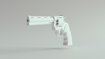 White Gun Pistol Large 3d illustration render
