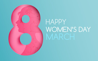 Happy women day 8 march text calligraphy 003