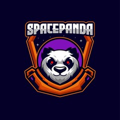 Space Panda E-sports Logo Mascot Template