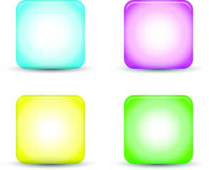 Set of colorful square buttons for website or app. Vector 