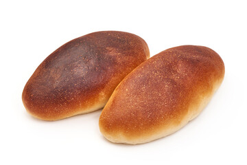 Freshly baked buns, isolated on white background