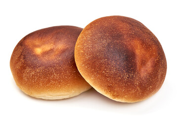 Freshly baked buns, isolated on white background