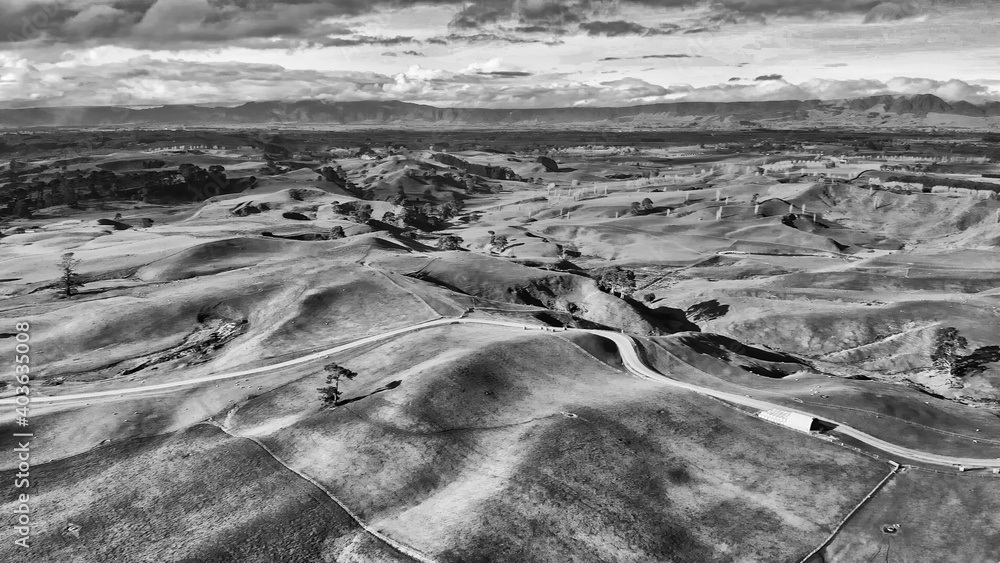 Canvas Prints Aerial view of colourful New Zealand Countryside in spring season