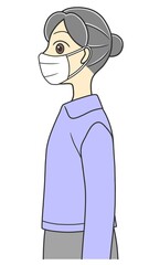 Senior woman wearing face mask