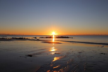 sunset at the beach, hebrides, scotland