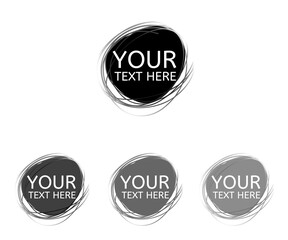 Hand drawn circle line sketch. Vector set circular scribble doodle round circles,  message note mark design element. Pencil, pen, graffiti bubble, ball draft illustration. - Vector