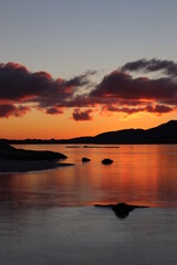 sunrise over the lake, hebrides, scotland