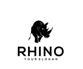 rhino animal icon logo design silhouette