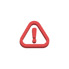 Alert vector icon 3d style. Rounded triangle with exclamation icon.