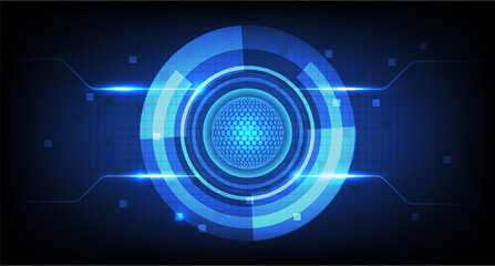Circle blue abstract technology innovation concept vector background