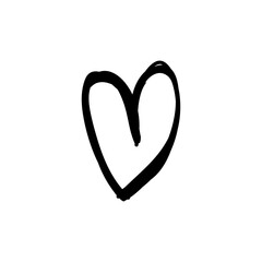 Heart doodle illustration. Hand drawn love symbol. Valentine's day vector icon.