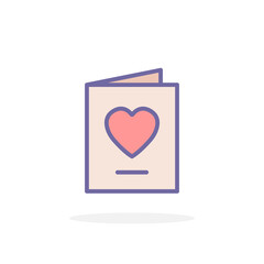 Greeting card icon in filled outline style.