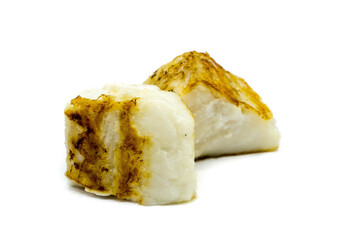 fried cod fillet isolated on white background
